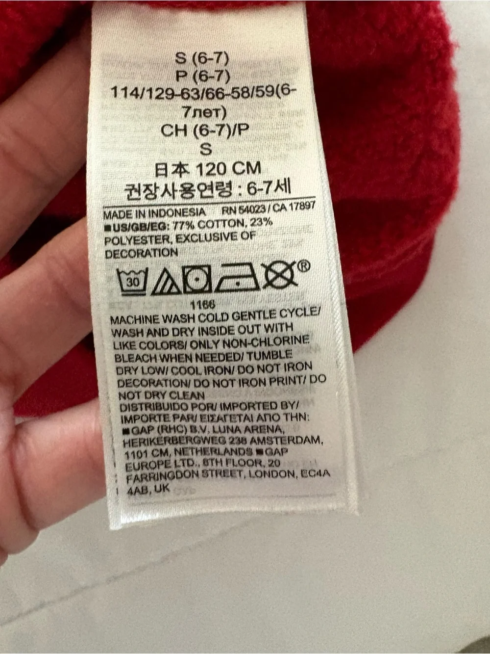 GAP + Disney Kids Red with GAP Logo & Mickey Graphic Hooded Sweatshirt